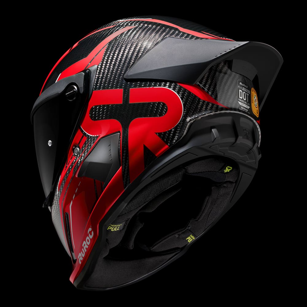 ATLAS 4.0 Track Inferno Red - Motorcycle Racing Helmet - Ruroc