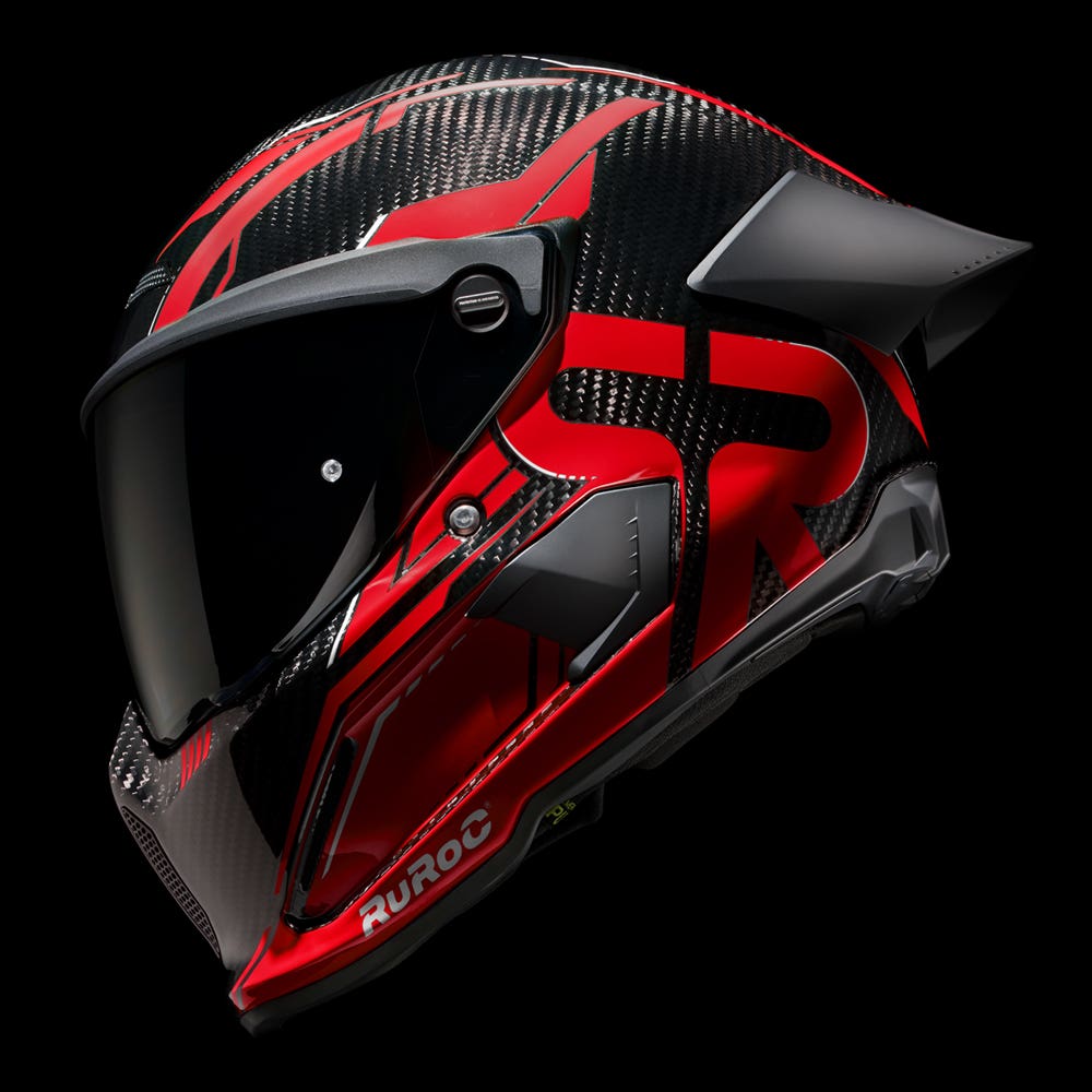 ATLAS 4.0 Track Inferno Red - Motorcycle Racing Helmet - Ruroc