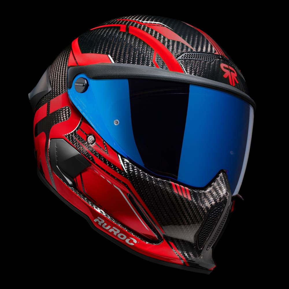 ATLAS 4.0 Track Inferno Red - Motorcycle Racing Helmet - Ruroc