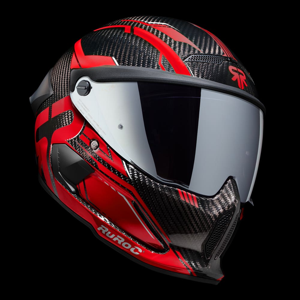 ATLAS 4.0 Track Inferno Red - Motorcycle Racing Helmet - Ruroc