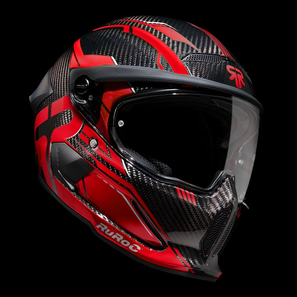 ATLAS 4.0 Track Inferno Red - Motorcycle Racing Helmet - Ruroc