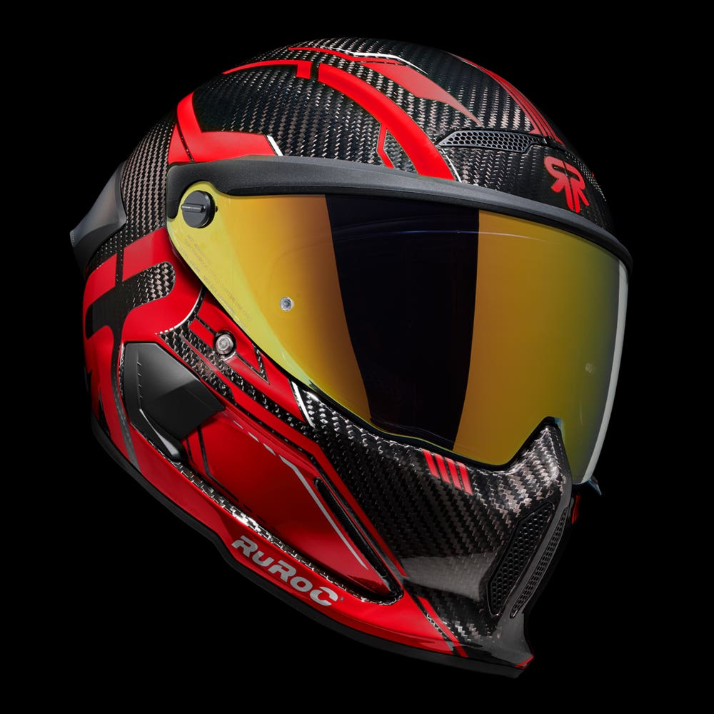 ATLAS 4.0 Track Inferno Red - Motorcycle Racing Helmet - Ruroc
