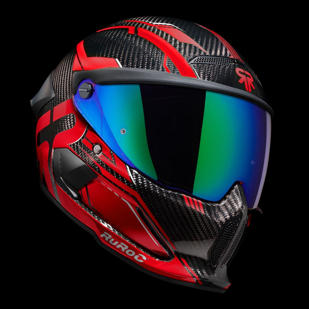 ATLAS 4.0 Track Inferno Red - Motorcycle Racing Helmet - Ruroc