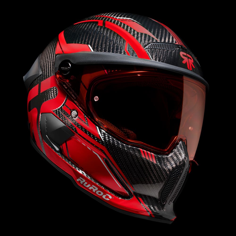 ATLAS 4.0 Track Inferno Red - Motorcycle Racing Helmet - Ruroc