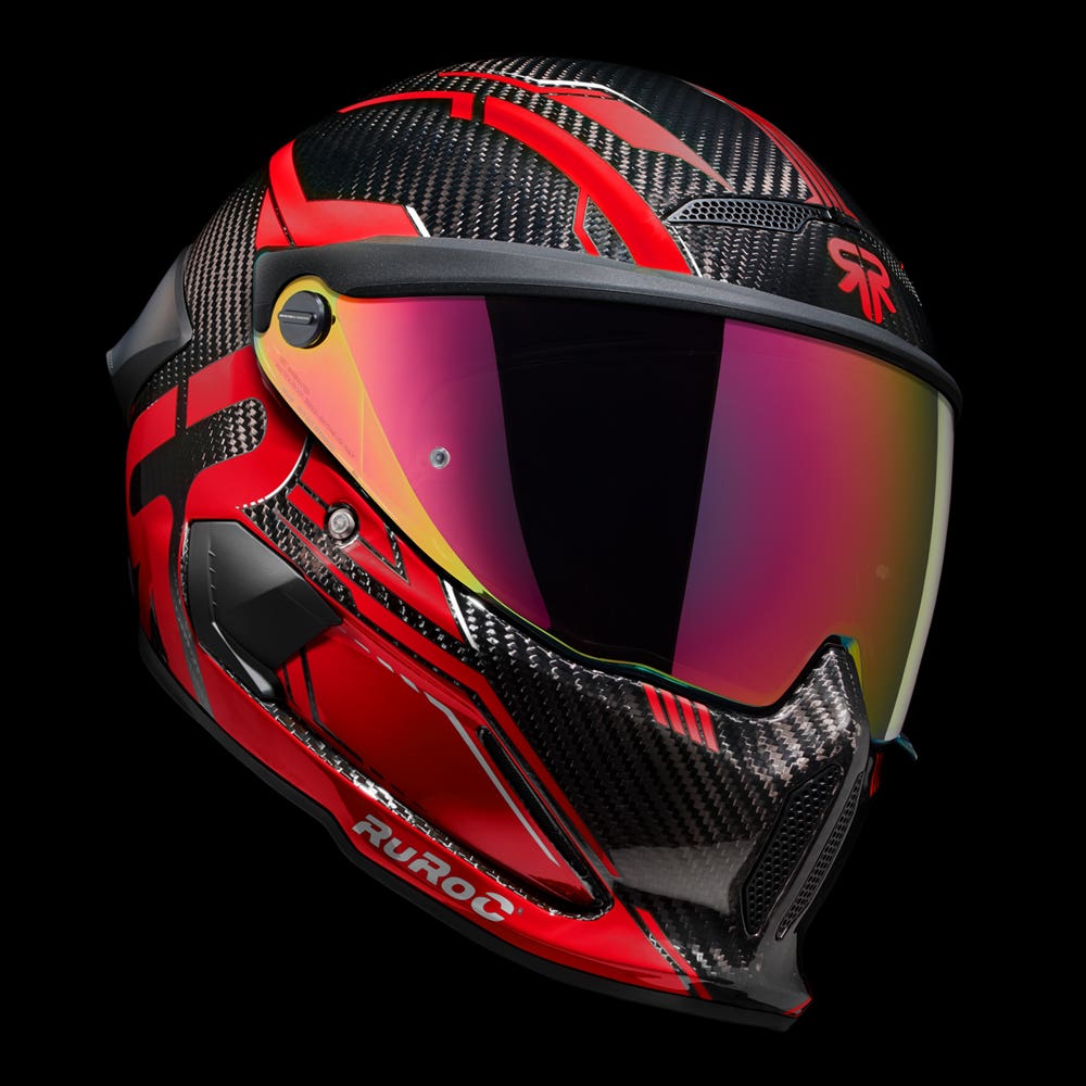 ATLAS 4.0 Track Inferno Red - Motorcycle Racing Helmet - Ruroc