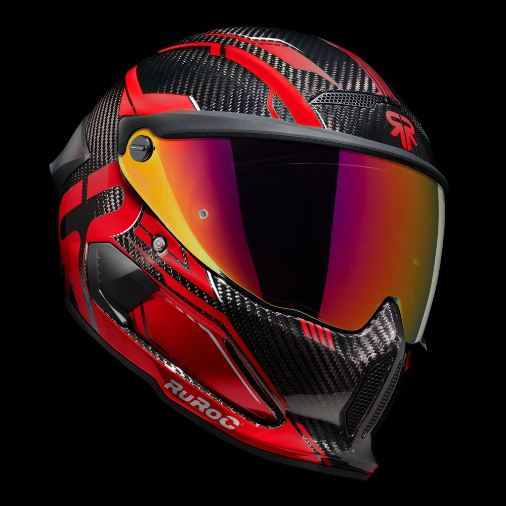 ATLAS 4.0 Track Inferno Red - Motorcycle Racing Helmet - Ruroc