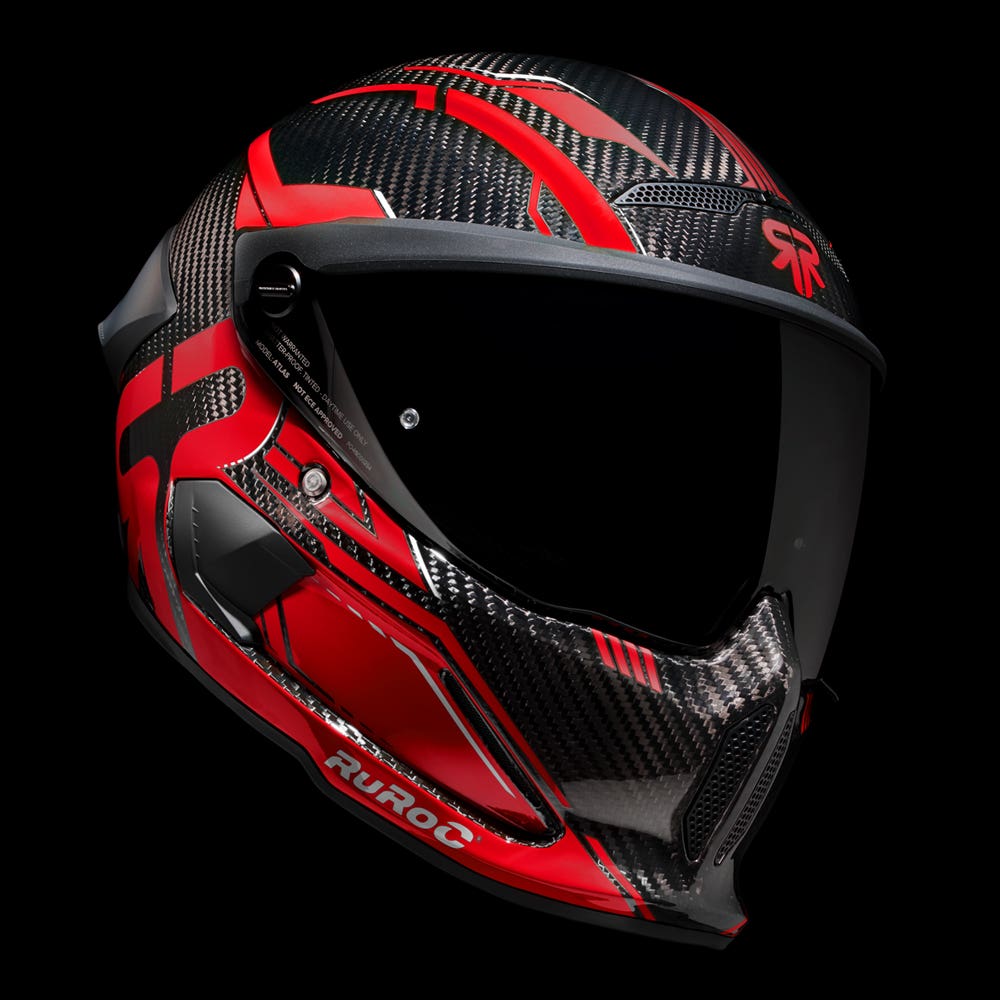 ATLAS 4.0 Track Inferno Red - Motorcycle Racing Helmet - Ruroc