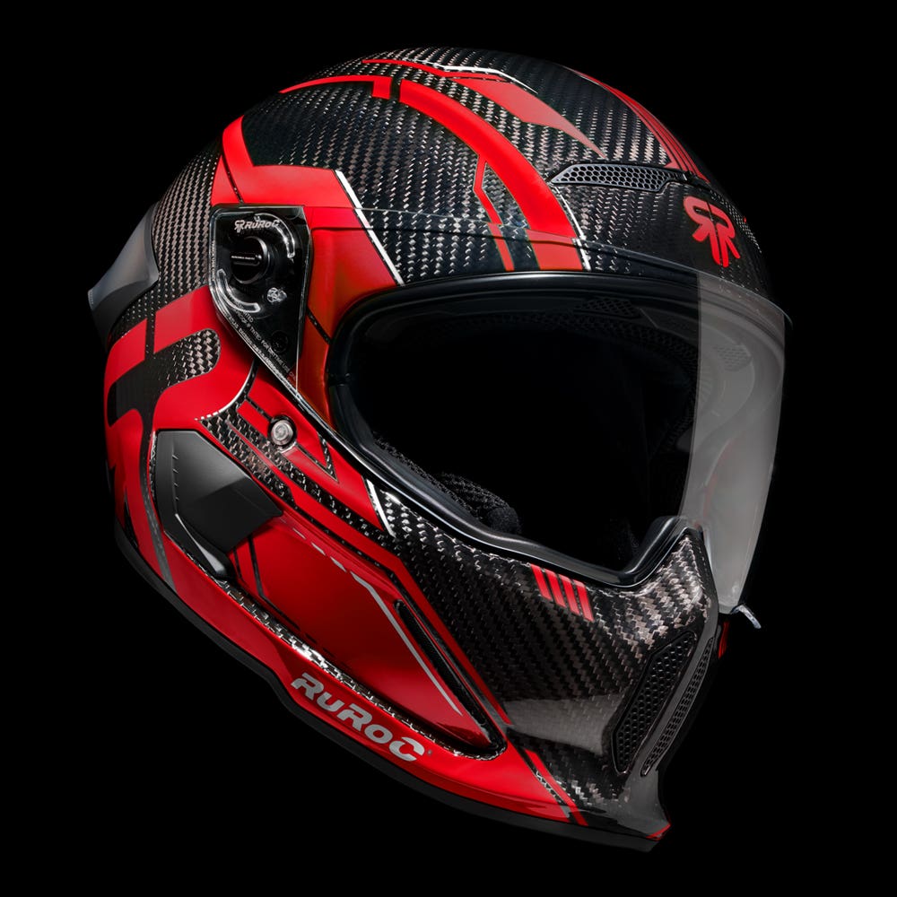 ATLAS 4.0 Track Inferno Red - Motorcycle Racing Helmet - Ruroc