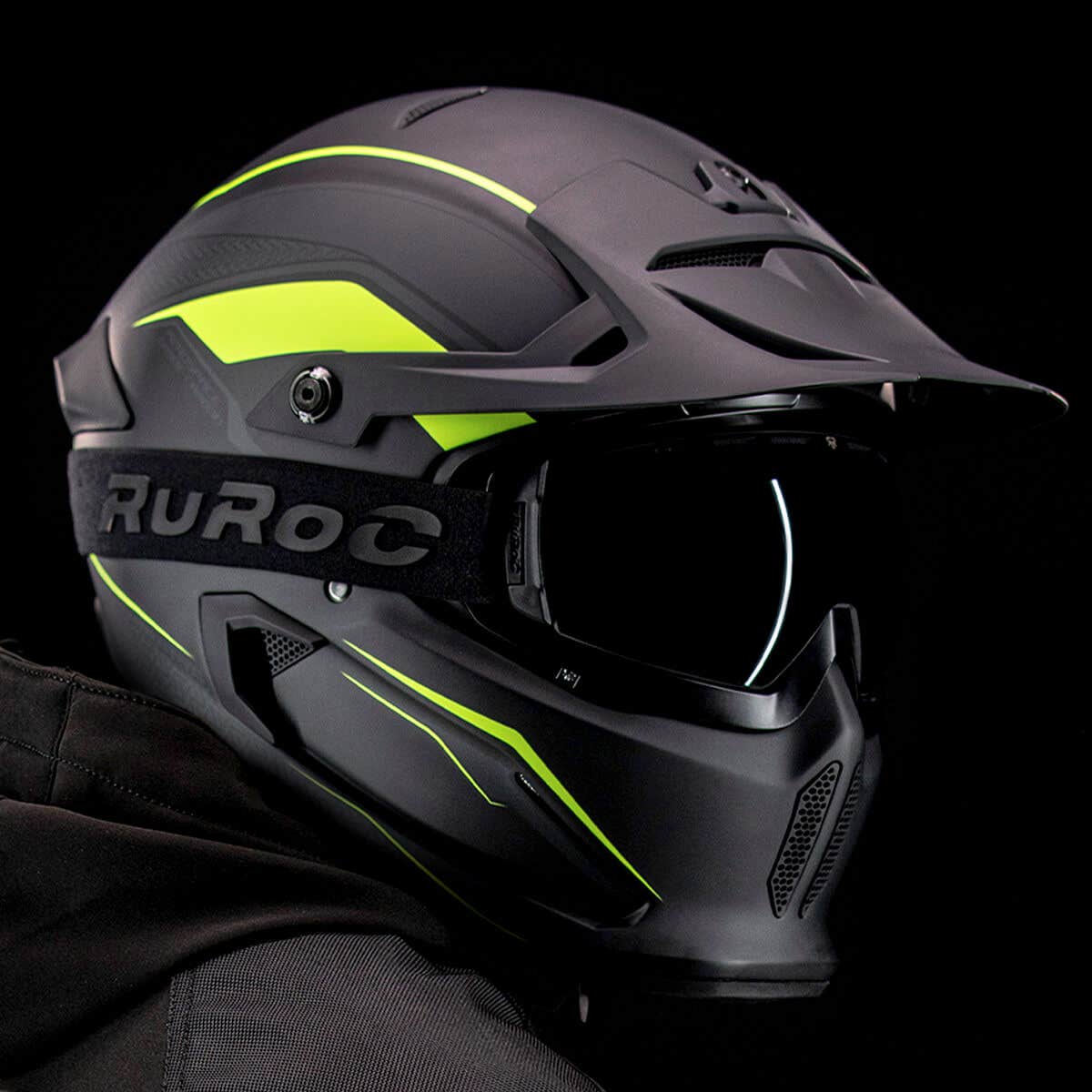 Ruroc | Berserker Fluoro | Casco moto integrale in fibra di carbonio
