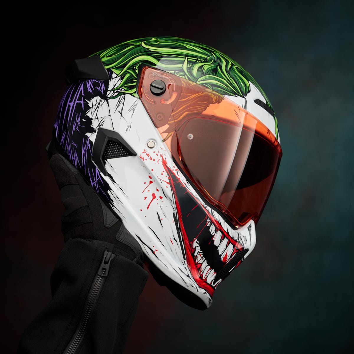 Ruroc | Atlas 3.0 The Joker | Casco de moto integral | Protección rediseñada