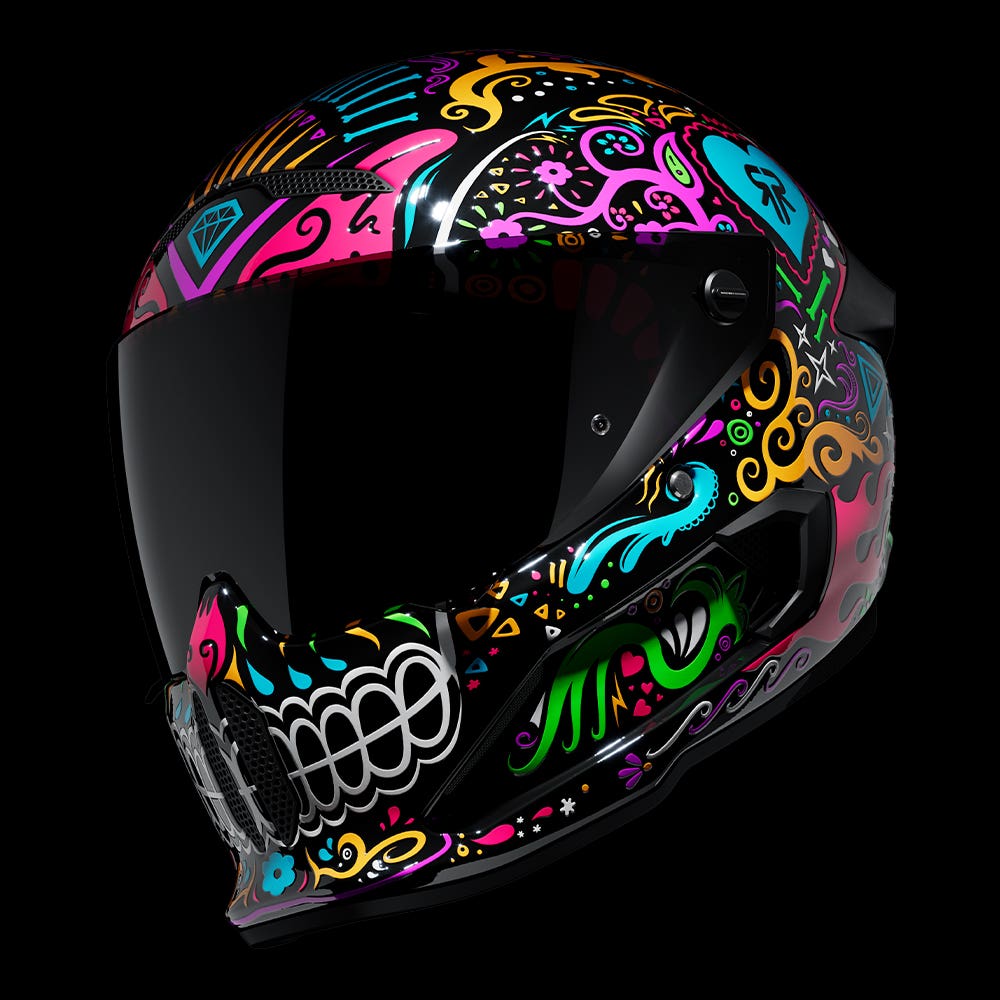 AT4.0 STREET La Catrina | Full Face Bluetooth Motorcycle Helmet | Ruroc