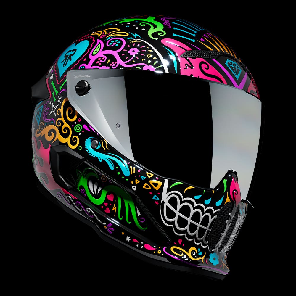 AT4.0 STREET La Catrina | Full Face Bluetooth Motorcycle Helmet | Ruroc