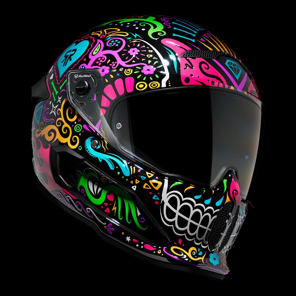 AT4.0 STREET La Catrina | Full Face Bluetooth Motorcycle Helmet | Ruroc
