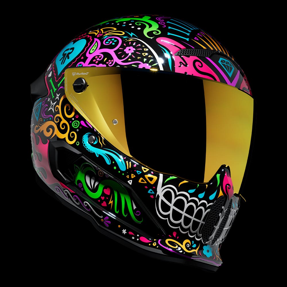 AT4.0 STREET La Catrina | Full Face Bluetooth Motorcycle Helmet | Ruroc