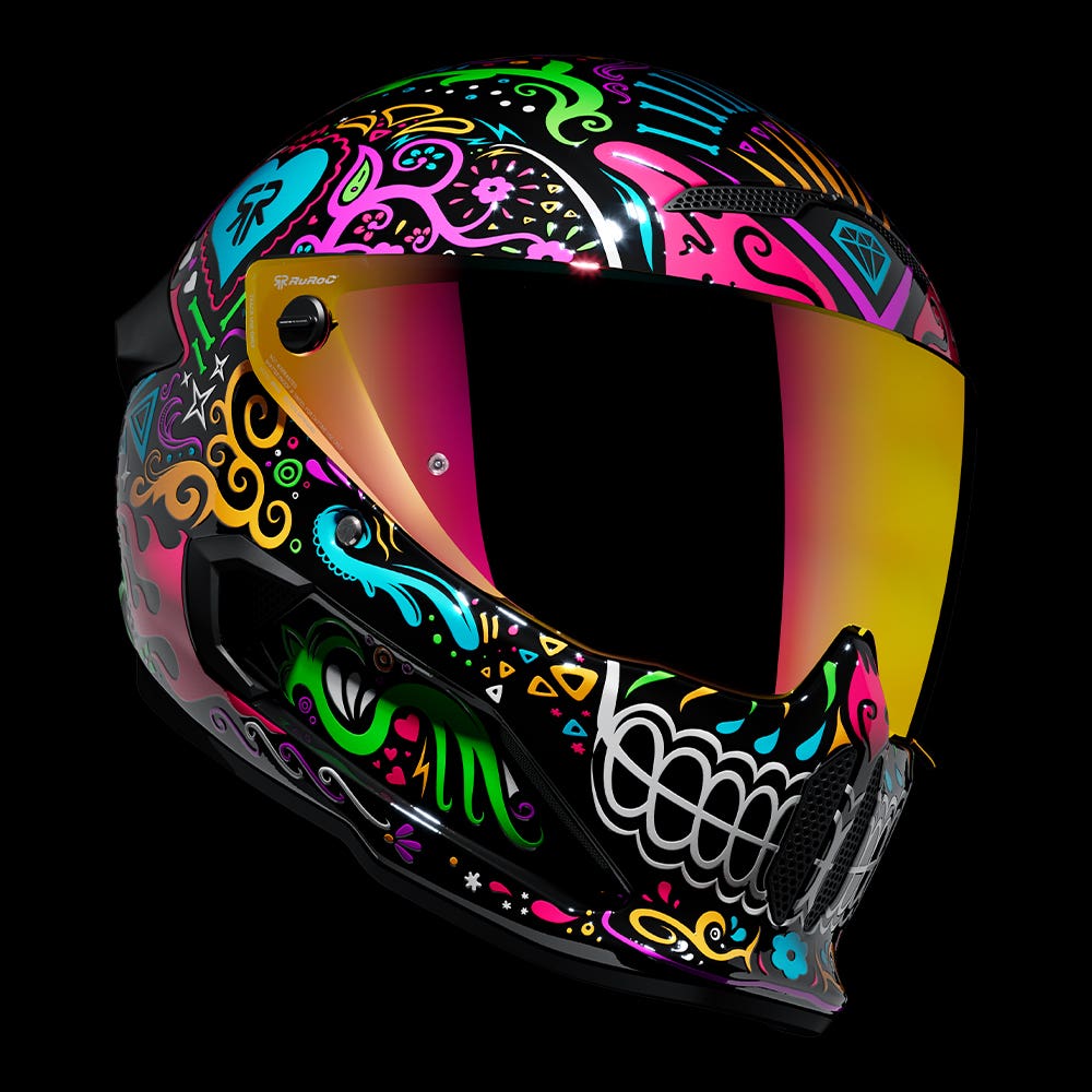AT4.0 STREET La Catrina | Full Face Bluetooth Motorcycle Helmet | Ruroc