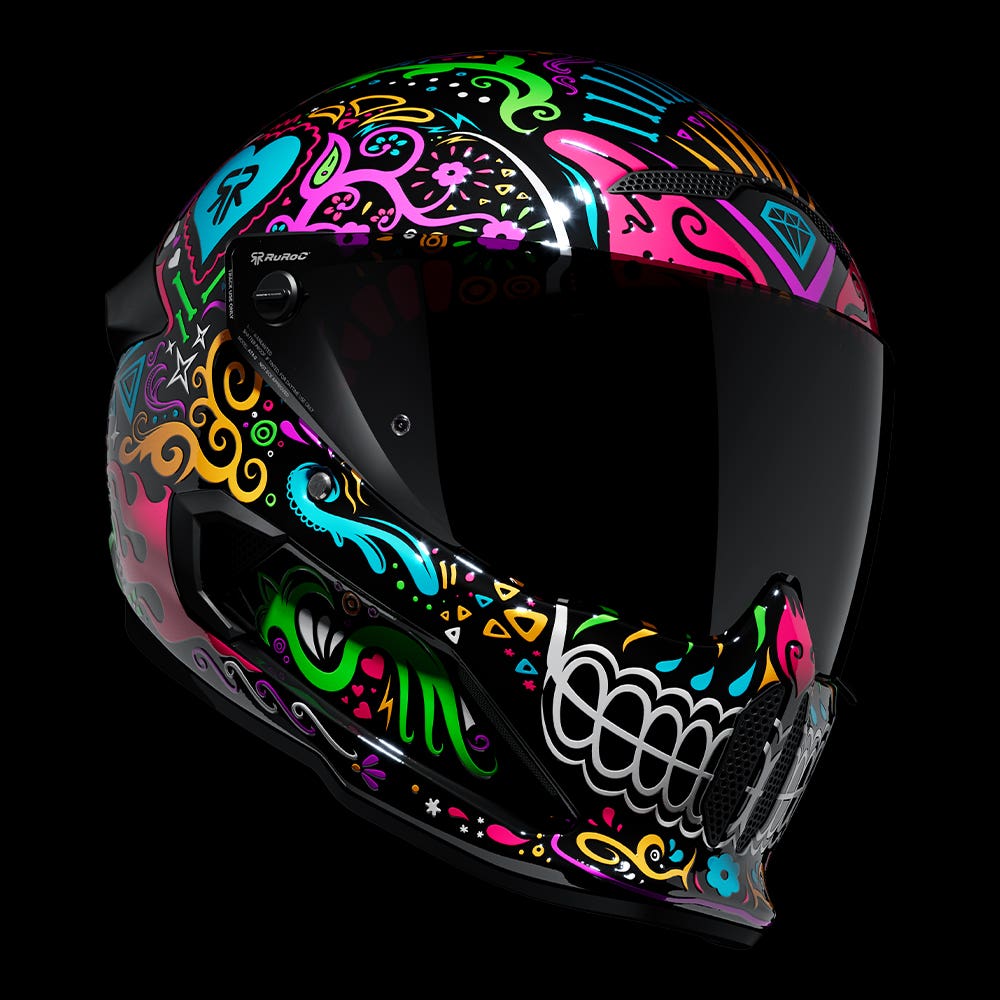 AT4.0 STREET La Catrina | Full Face Bluetooth Motorcycle Helmet | Ruroc