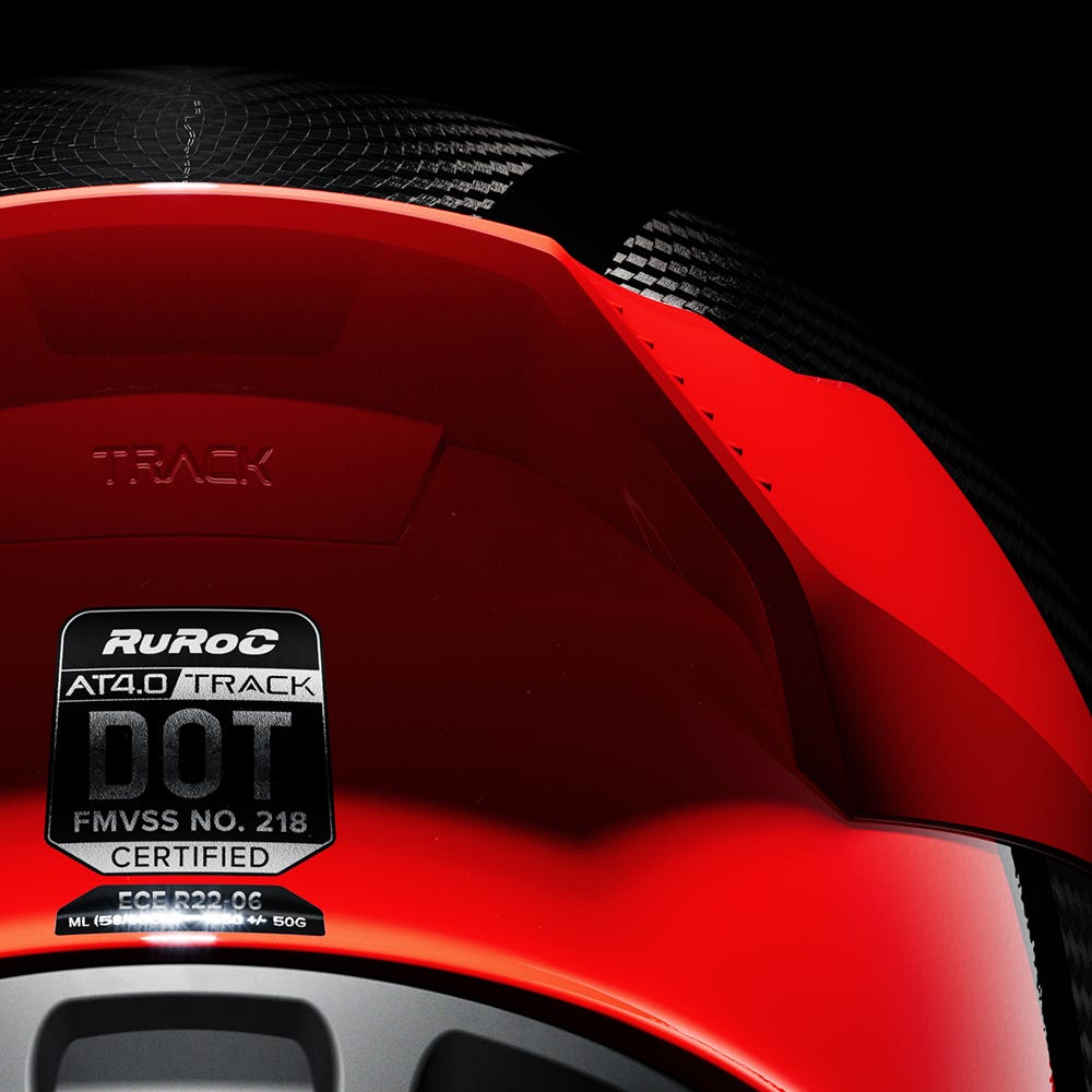 ATLAS 4.0 Track Rosso | Full Face Bluetooth Motorcycle Helmet | Ruroc